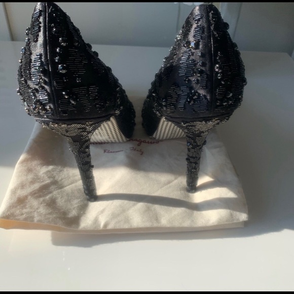 Salvatore Ferragamo beaded satin heels - Picture 4 of 10
